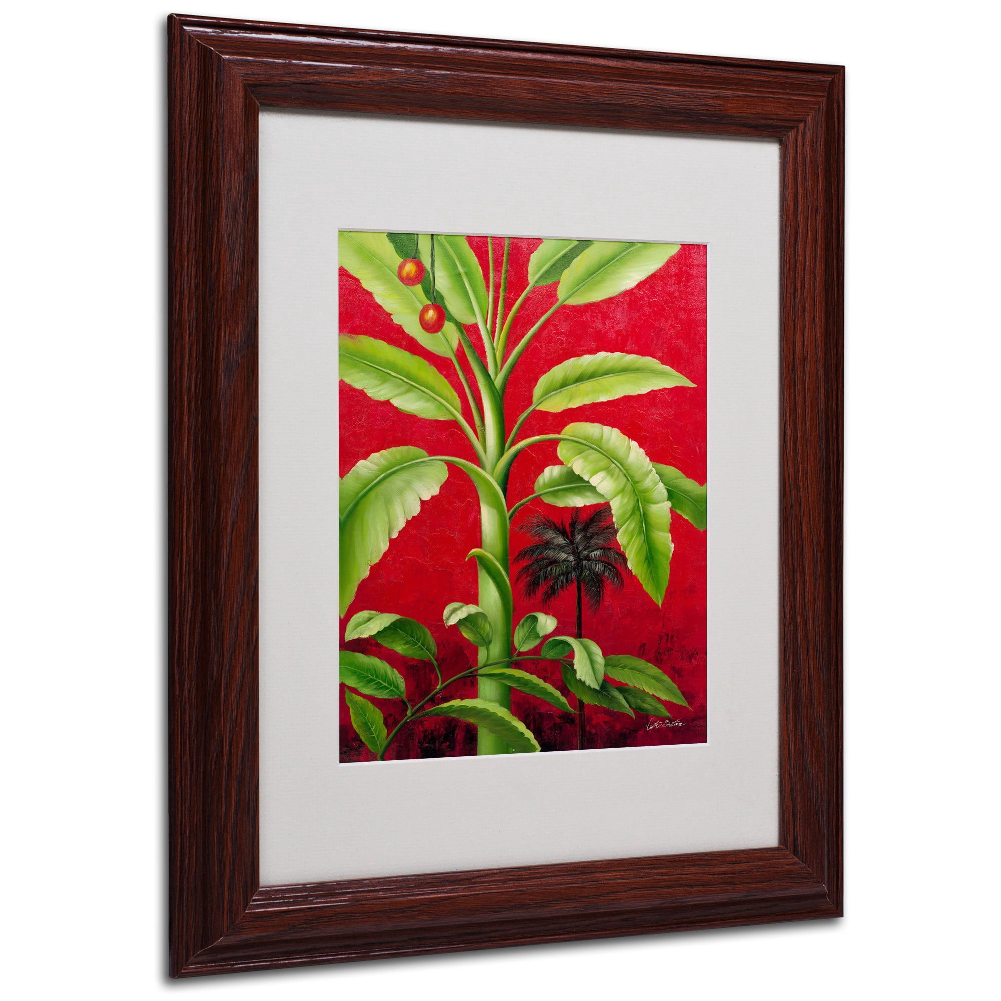 Trademark Fine Art "Tropical Palm II" Canvas Art by Victor Giton, Wood Frame