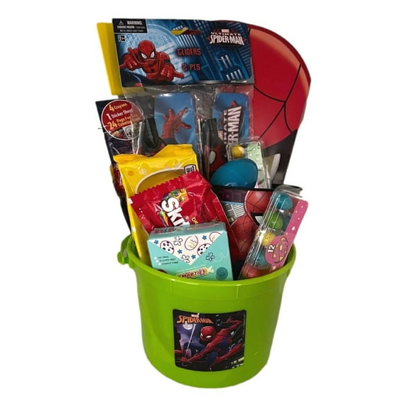 Spiderman Easter Basket Gift for Boys Themed Filled Spider Man Premade Ages 4-10