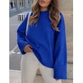 thumbnail image 4 of Suéter PRETTYGARDEN Azul Oversized Peludo Cuello Redondo XS, 4 of 8