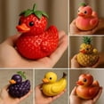 thumbnail image 2 of Whimsical Fruit-Themed Duck Figurines, Playful & Charming Decor, Adorable Fruit Ducks Decoration, Creative Fruit Themed Duckies Ornaments, Unique Rubber Duck Desktop Ornament(All), 2 of 7