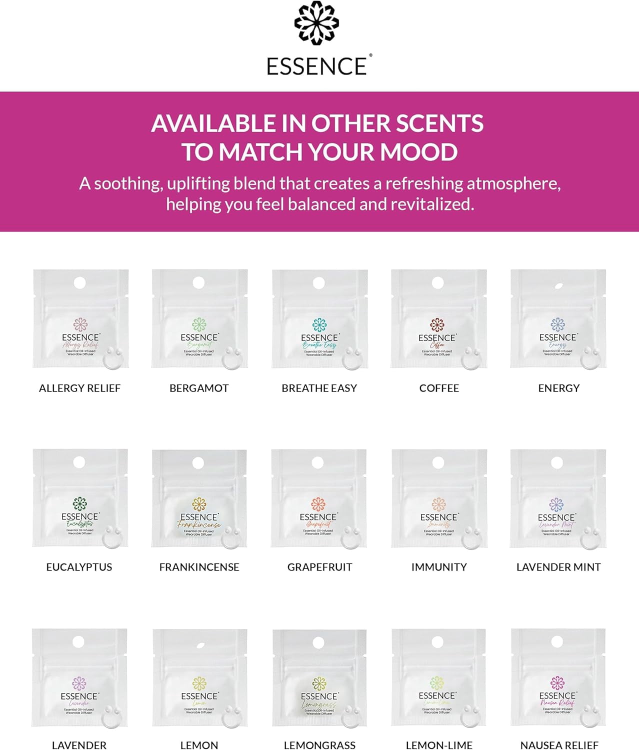 Essence Refresh Kit – Nausea Relief Essential Oil Blend – Black Aromatherapy Pod