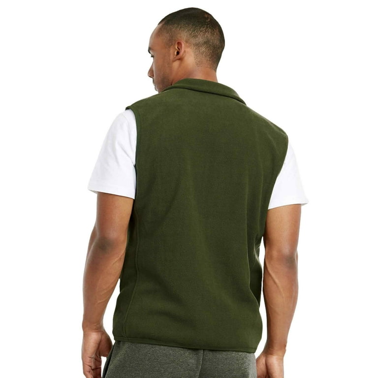Walmart Men's Full-Zip Polar Fleece Vest, Dark Green, 100