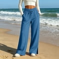 thumbnail image 2 of Wide Leg Sweatpants for Women Fashion Casual Straight Solid Color Loose Pants Gym Workout Training, 2 of 6