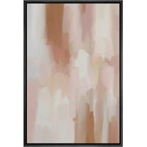 IDEA4WALL Framed Canvas Print Gray & Brown White Pastel Watercolors Abstract Wall Art Modern Artwork Decor Bohemian Colorful Relax/Zen for Living Room, Bedroom - Black 16"x24"