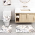 thumbnail image 5 of FMSHPON Marble Painting 4 Piece Bathroom Set Shower Curtain Bath Rug Contour Mat and Toilet Lid Cover, 5 of 8