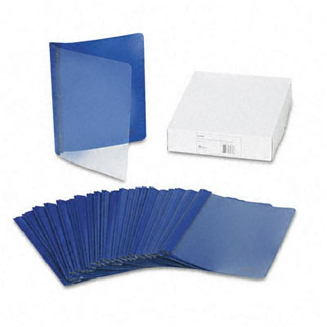 Papier Couché Couverture de Rapport Pince Lettre 1/2 Capacité Transparent/bleu 25/boîte
