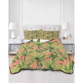 thumbnail image 3 of Palm Tree Tropical Queen Size Down Alternative Comforter, Lightweight Comforter Quilt Bedding Set with Pillow Shams Pink Summer Green Botanical All Seasons Bed Comforter Duvet Insert 90"x96", 3 of 7