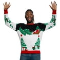 thumbnail image 3 of T-Rex on Sleigh Santa Claus Presents Trees Ugly Christmas Sweater Multicolored, 3 of 8