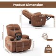 thumbnail image 6 of Comfy Recliner Chair with Massage & Heat, 360° Swivel Rock Recliner with Overstuffed Arms, 2 Cup Holders & Side Pocket for Living Room, 6 of 8