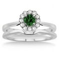 thumbnail image 2 of 1.25 Carat Emerald & Diamond Bridal set Halo on 10k White Gold, 2 of 2