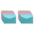 thumbnail image 2 of Office Supplies Kit Thickened Button File Bag Transparent Plastic Information Bag Student Test Paper Storage Bag (Random Color) Stationery Set Office Tools Desk Accessories School Supplies Organizer, 2 of 5