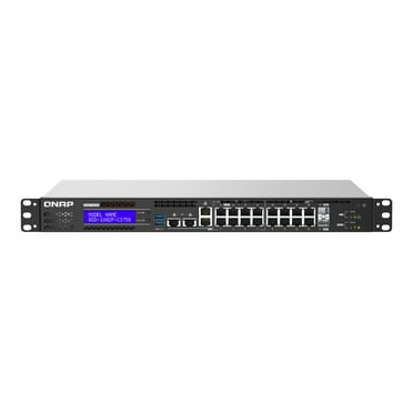 QNAP QGD-1602P - Switch - smart - 2 x 1 Gigabit / 10 Gigabit SFP    8 x 2.5GBase-T   8 x 1 Gigabit Ethernet - rack-mountable
