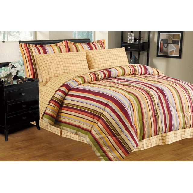 Home Sweet Home Dreams Ensemble de Lit Réversible 8 Pcs, Grand