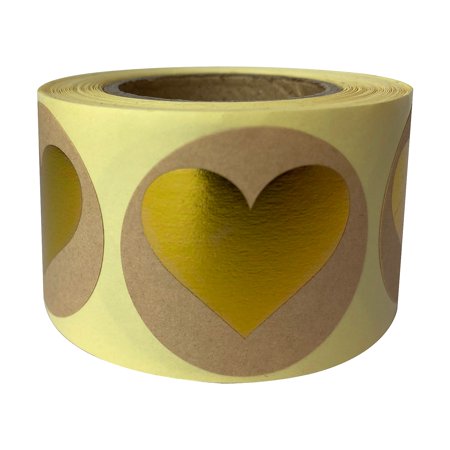 UPC: 0601952201547 | Great Papers – Decoration adhesive – round – heart – 1.57 in – foil  kraft paper (pack of 250)