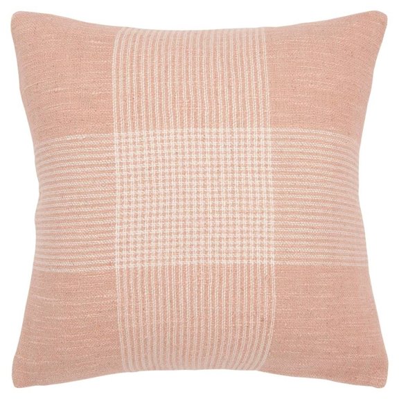 Rizzy Home Poly Filled Decorative Throw Plaid 20"X20" Blush