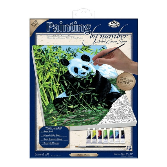 Royal Paint By Number Kit Artist Canvas Series 9"X12"-Panda