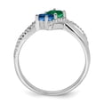 thumbnail image 3 of Sterling Silver Rhodium-plated Synthetic 2 Stone Mother's Ring XMR67/2SS, 3 of 5