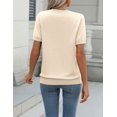 thumbnail image 4 of Jersey Zeagoo de manga corta para mujer, viscosa, color albaricoque, 4 of 5