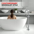 thumbnail image 4 of sumerain Brass Freestanding Bathtub Faucet with Handheld Shower, High Flow Floor Mounted Tub Filler Faucet with Swivel Spout Chrome, 4 of 16