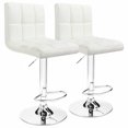 thumbnail image 2 of Lacoo Bar Stools Adjustable 360-Degree Swivel PU Leather Barstools with Back Set of 2, White, 2 of 6