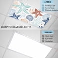 thumbnail image 4 of Teal Blue Brown Starfish Coastal Fluorescent Light Covers, Summer Beach Nautical Coral Sea Magnetic Light Covers for Ceiling Lights, Fluorescent Ceiling Shade for Classroom Office 4x2Ft x 1PCS, 4 of 8