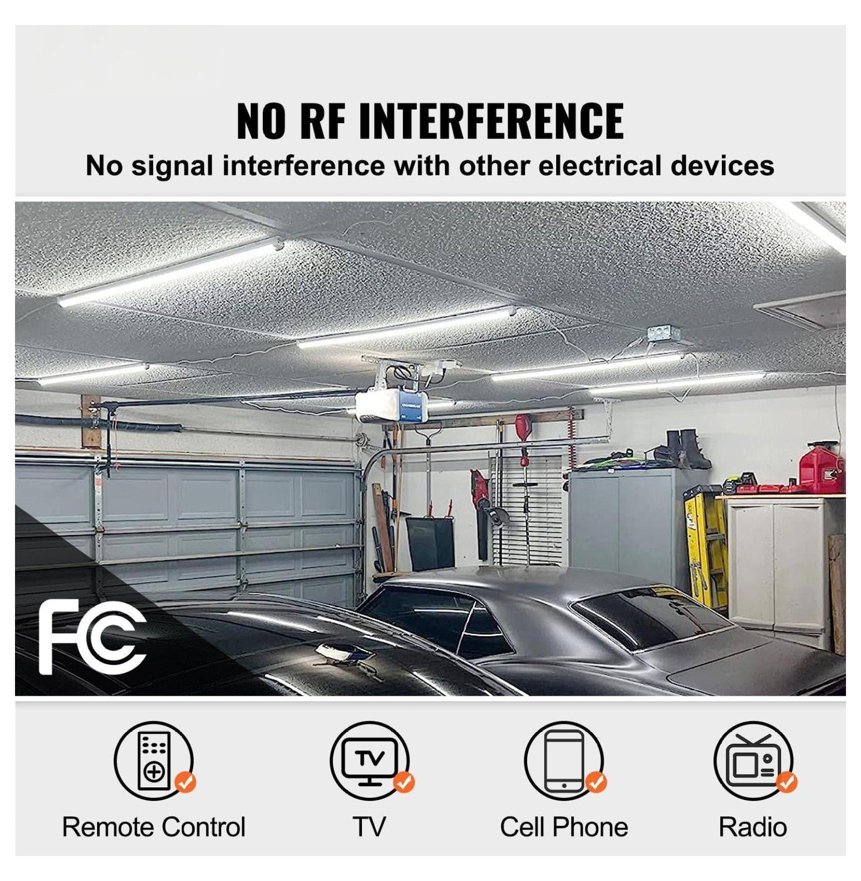 LED Shop Lights 8FT 10 Pack, 80W Linkable Garage Lights, 10000LM Bright Workshop Ceiling Fixtures with 59in Power Cord & 48in Connector Cables