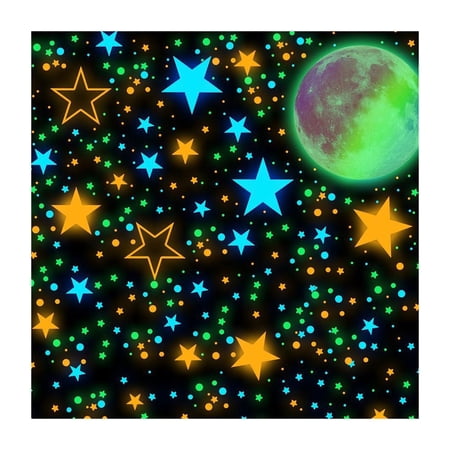 lanema Glow in The Dark Stars and Moon for Ceiling, 1449Pcs Glowing Stickers Wall Decals for Kids Baby Boys Girls Nursery Room