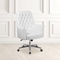 thumbnail image 2 of Scranton & Co Traditional Faux Leather Mid Back Swivel Office Chair in White, 2 of 7