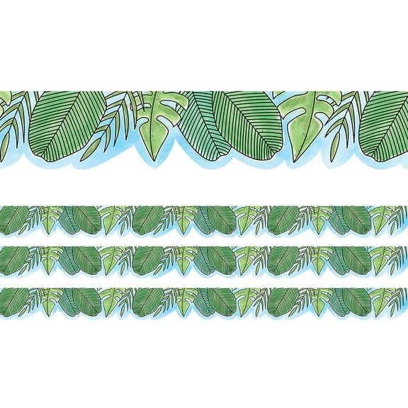 Creative Teaching Press Safari Friends Jumbo Leaves EZ Border, 48 Feet Per Pack, 3 Packs