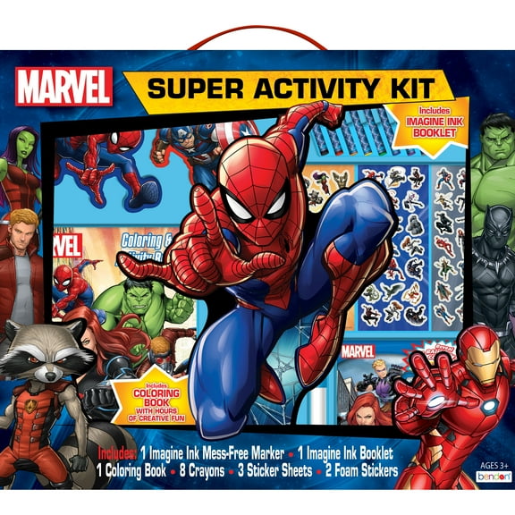 Marvel Superheroes Imagine Ink Mess-Free Coloring & Activity Set with Book, Stickers, Crayons & Markers - Kids Art Set