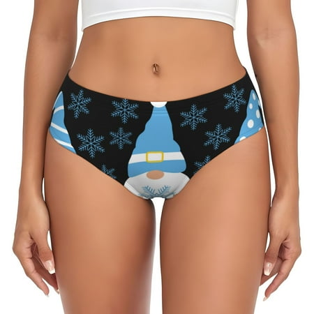 Sikiie Christmas Gnome Snowflake Women s High Waisted Cotton Underwear Soft Breathable Panties Stretch Briefs Seamless Ladies Panties-Large