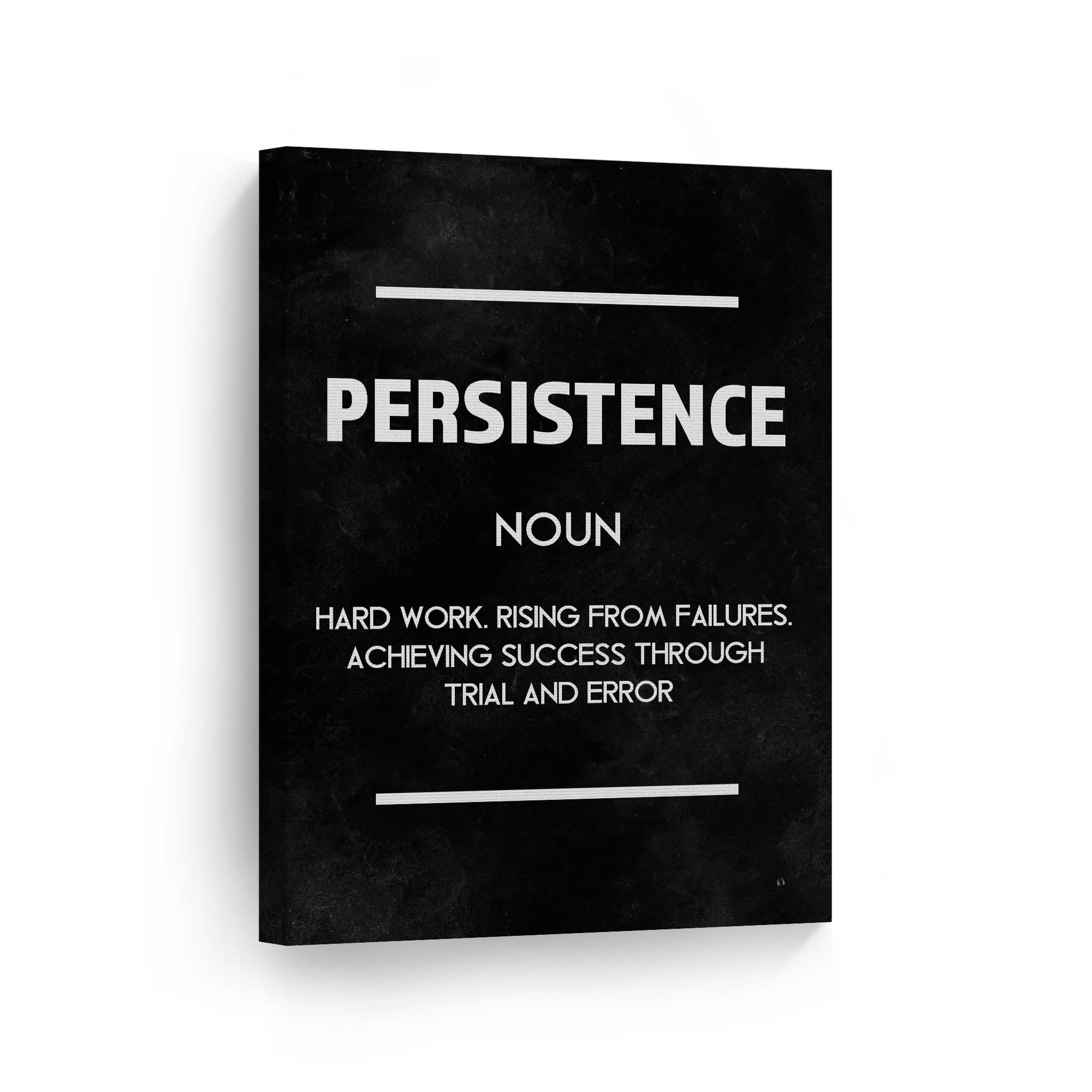 Smile Art Design Persistence Definition Dictionary Black Motivational Canvas Wall Art Inspirational Wall Art Entrepreneur Quote Canvas Print Modern Office Living Room Decor Gift Ready to Hang 17x11