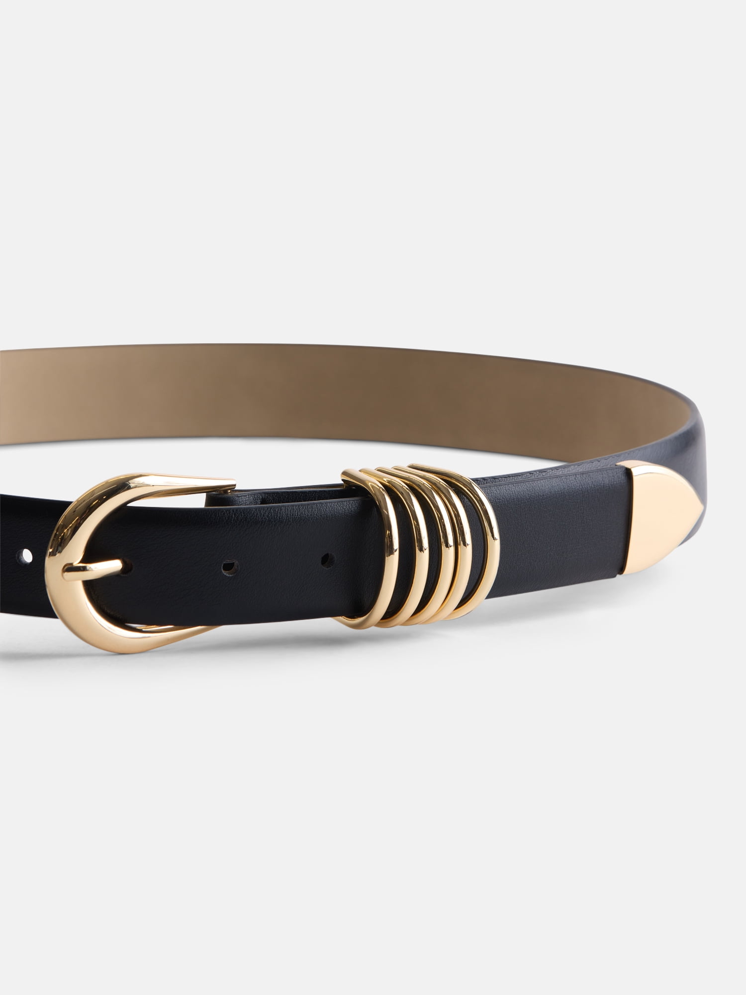 Devil Wears Prada Scoop Collection Women's Multi-Keeper Belt, Black, Sizes S-3XL