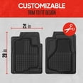 thumbnail image 5 of Motor Trend Heavy Duty Rubber Front Car Floor Mats, All-Weather Auto Protection, 2-Piece Custom Fit Trim-to-Fit Set, for Truck SUV Van, Black, 5 of 6