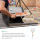 thumbnail image 2 of FELTECHELECTR Pala para pizza de acero inoxidable con mango plegable Espátula para pizza Paleta giratoria, 2 of 7