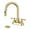 Brushed Gold, variant on Bathroom Sink Faucet with  Sprayer 2 Handles, Brushed Nickel Pull Down Bathroom Faucet 3 Holes, 4 Inch Sink Faucet Bathroom, 360  Swivel Spout, Pop Up Drain Assembly Included