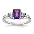 thumbnail image 3 of 925 Sterling Silver Rhodium-plated Diamond and Amethyst Ring Size 6, 3 of 6