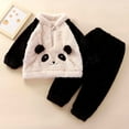 thumbnail image 2 of Baby Boy Girls Fall Winter Clothes Set Long Sleeve Flannel Hoodie Sweatshirt Pants Outfit Newborn Infant Toddler Fleece Warm Pajamas Home Wear, 2 of 3