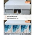 thumbnail image 6 of Ocean Beach Bed Skirt Queen Size 18" Drop Blue Gradient Waves Summer Coastal Ruffled Wrap Around Bed Skirts Adjustable Elastic Bedskirt Dust Ruffle for Queen Size Bed, 6 of 7