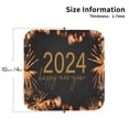 thumbnail image 3 of Kll Square Drink Coasters Set Of 4,Pu Leather Absorbent Coasters Set Decorative Coffee Cup Coasters Housewarming Gift For Home Decor-Happy New Year 2024, 3 of 9