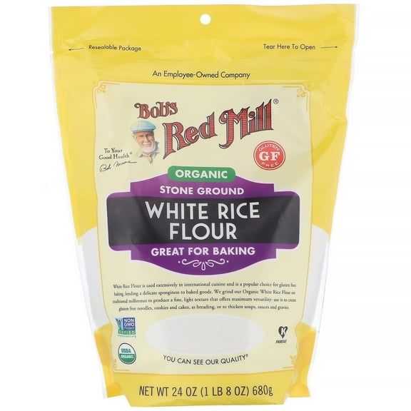 Bob's Red Mill Organic White Rice Flour 24 oz Pack of 2