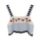 thumbnail image 1 of Womens Summer Floral Cami with Contrasting Colors Hollow Sleeveless Knit Crop Tops Square Neck Tank Top brown, 1 of 4