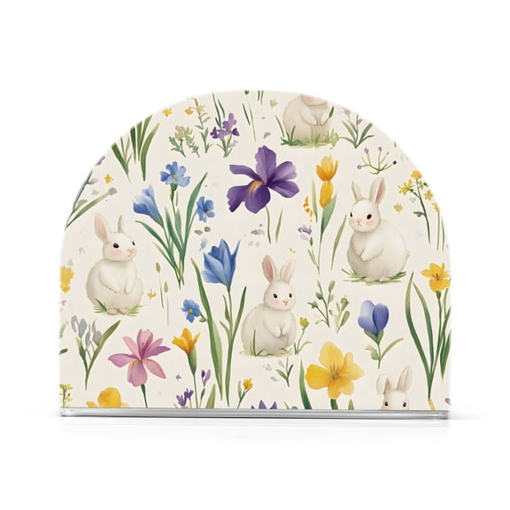 Yayeee Napkin Holder for Table Kitchen Paper Tissue Organization, Blue Floral Rabbit
