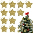 thumbnail image 5 of HAMPPLIES Christmas Tree Decoration Ornament 30Pcs Golden Glitter Star Pendants for Indoor Use, 5 of 7