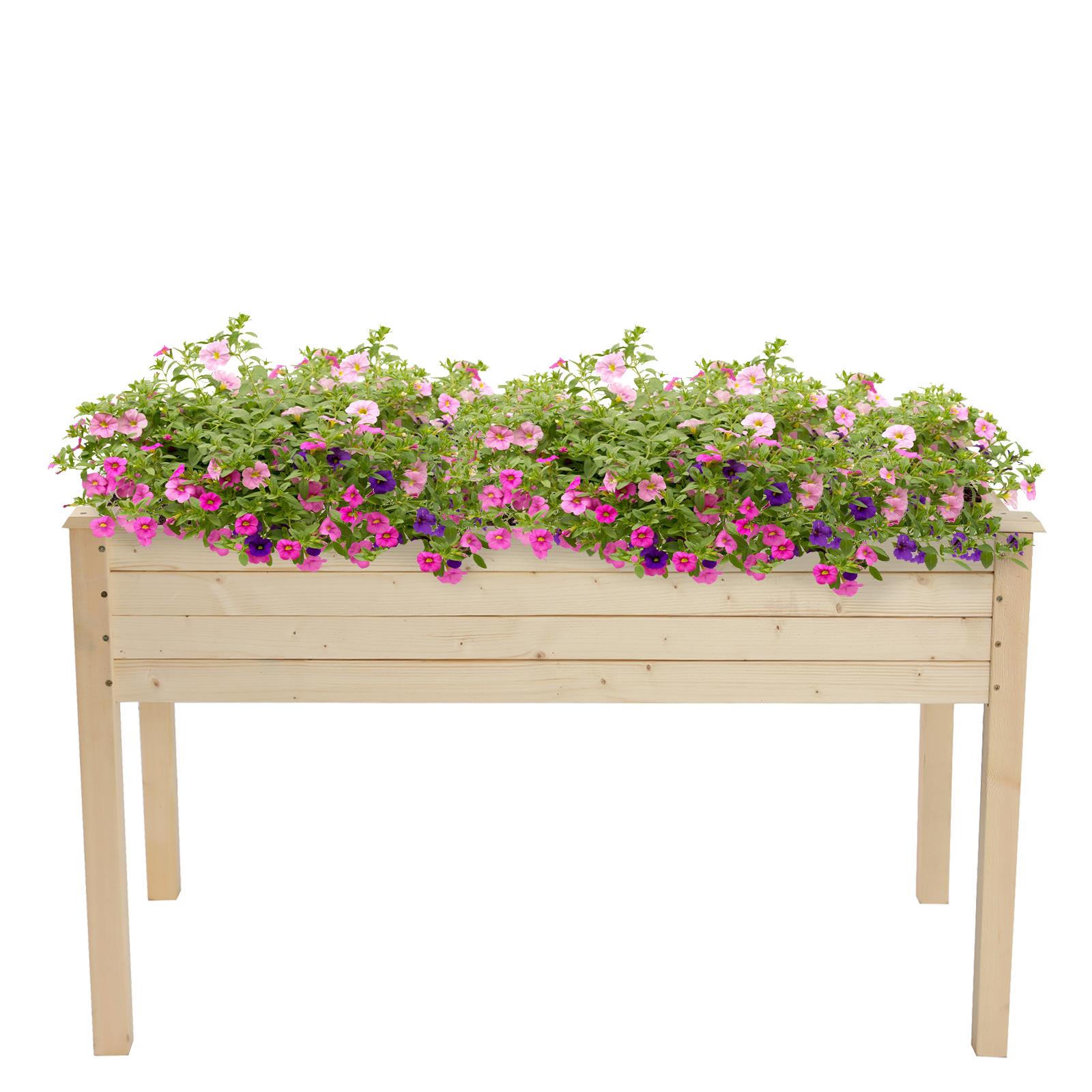 Zimtown 48.83 x 22.44 x 29.92" Outdoor Wooden Raised Garden Bed Planter Raised Bed for Vegetables, Grass, Lawn, Yard - Natural - image 5 of 13