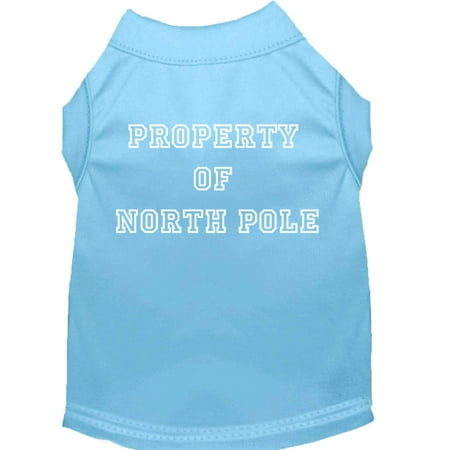 Christmas Screenprinted Dog Shirt, "Property Of North Pole"
