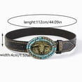 thumbnail image 4 of ibiyuan Belt For Men Western Cowboy Belt with Bull Buckle Floral Embossed Design Adjustable Fashion Accessory for Daily Wear and Parties, 4 of 6
