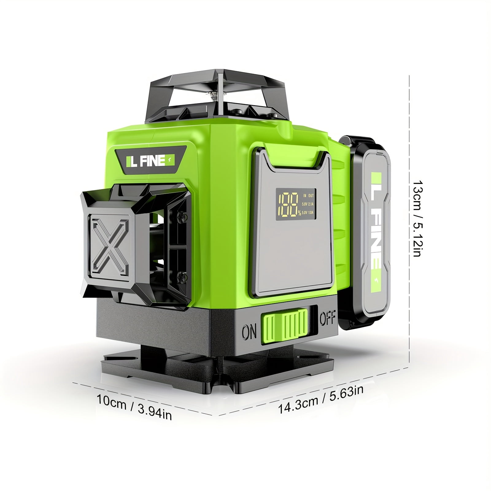 LFINE Laser Level Kit: 360self-leveling with tripod. Features4x360°cross-line laser for floor tile,wall,and construction/renovation,Includes 2x4800mAh batteries.