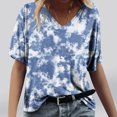 thumbnail image 1 of Fiudx Camisetas para Mujer Blusas y Blusas con Cuello En V de Manga Corta para Mujer, Informales, a La Moda, Primavera y Verano, 1 of 4