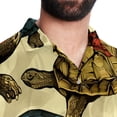 thumbnail image 5 of Turtle Seamless Men's Hawaiian Shirt, Button Down Poplin Short Sleeve Casual Summer Beach Printed Unisex Shirts, 5 of 6